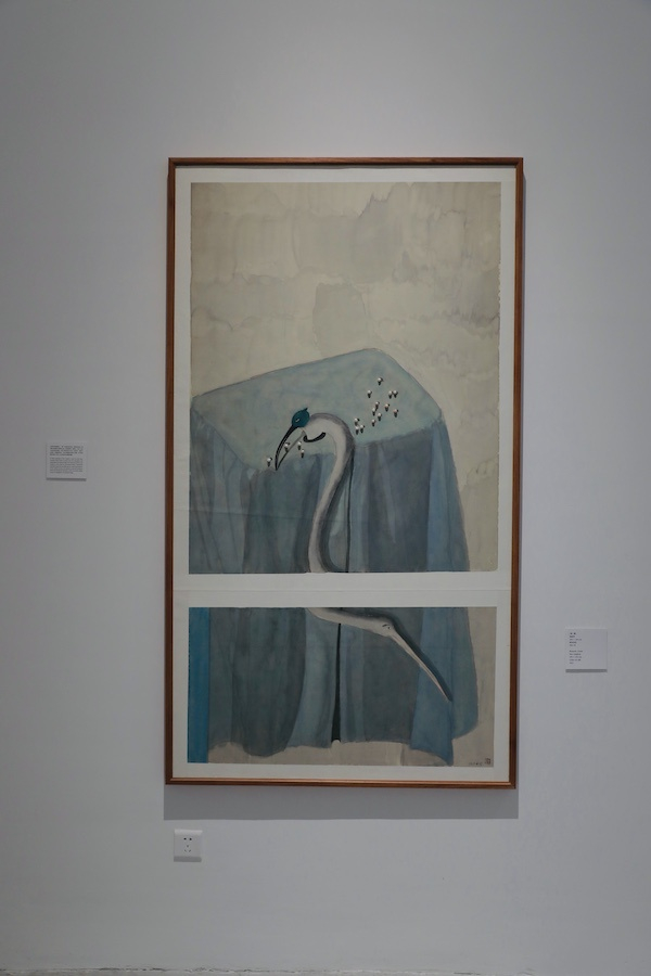 《鹤·隐》饶凌华，168×102cm，绢本设色，2021年