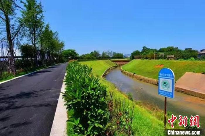 治理后的霞湾港绿意盎然。　株洲市委宣传部供图