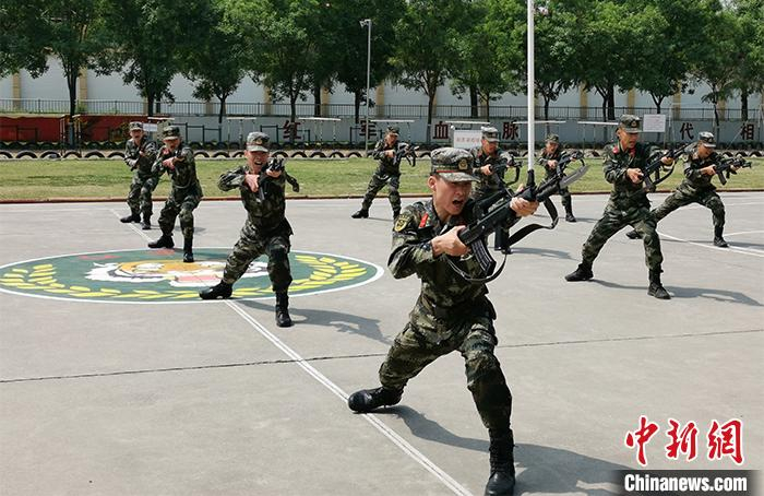 武警第一机动总队某支队红军营战士在训练。中新网记者 宋宇晟 摄