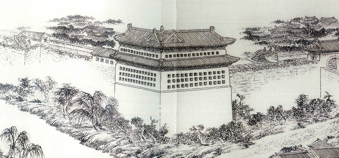 图为《古运回望图》姊妹篇《京门九衢图》——东便门篇