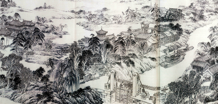 图为《古运回望图》姊妹篇《京门九衢图》——东便门篇