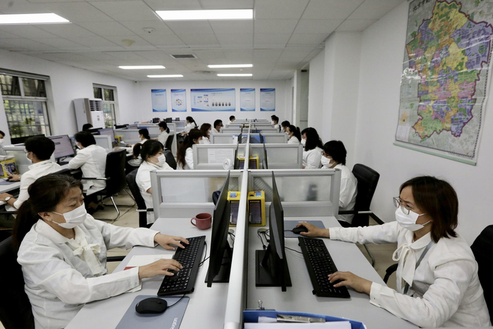朝阳区接诉即办现场调度中心。新京报记者 郑新洽 摄