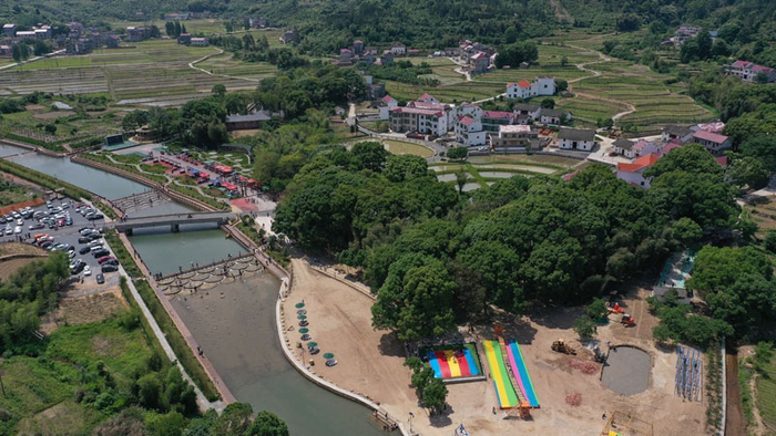 万安井丘客家文化村鸟瞰图