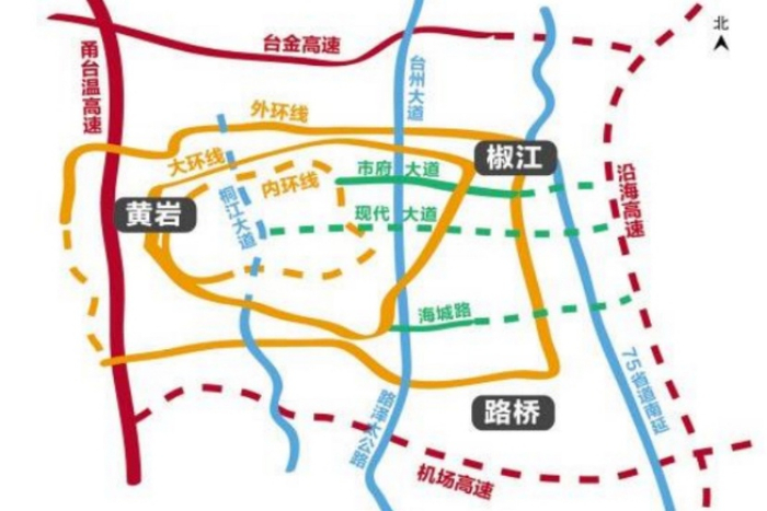 （台州交通环线规划示意图，龙湖供图，央广网发）