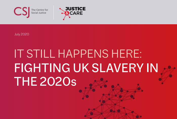 英国智库“社会正义中心”关于“英国现代奴隶制”的报告截图