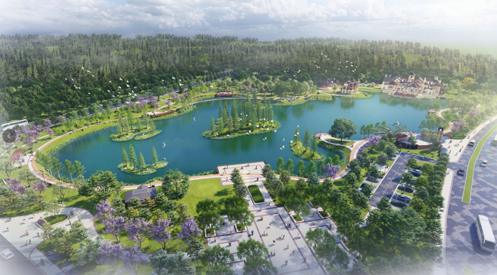 悦山湖公园鸟瞰效果图