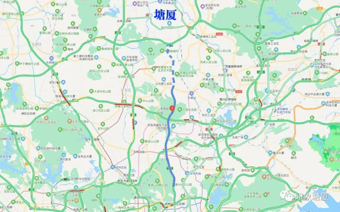 清平高速全线位置示意图（北段虚线部分尚未通车，正在施工）