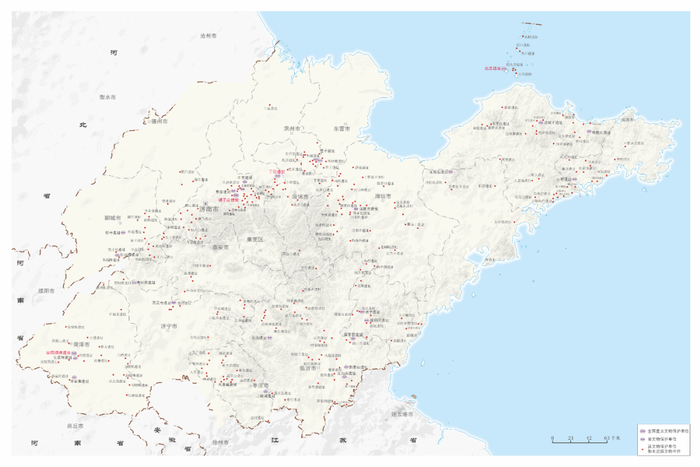 岳石文化遗址分布图