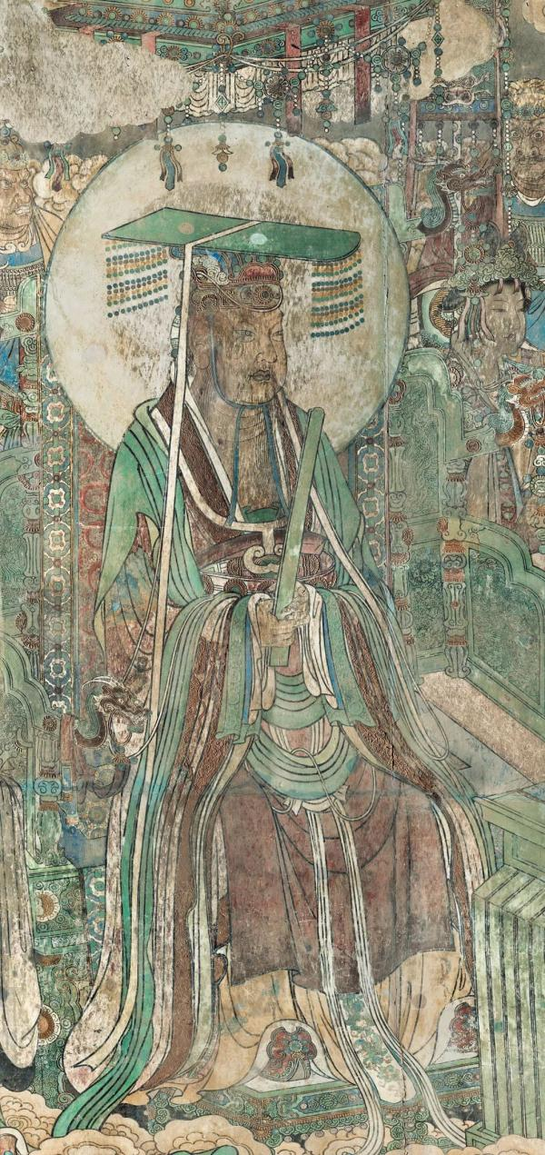 西壁《朝元图》东华上相木公青童道君（东王公）