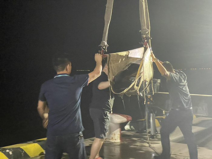 瓜头鲸放归现场。 &nbsp; 新京报记者李阳 摄