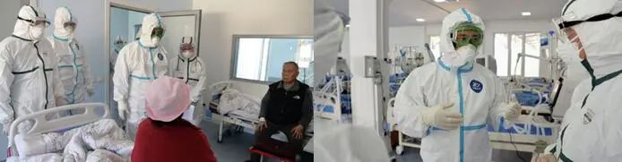  （扎帕罗夫视察共和国传染病医院时的照片。图片来源：sputnik.kg）