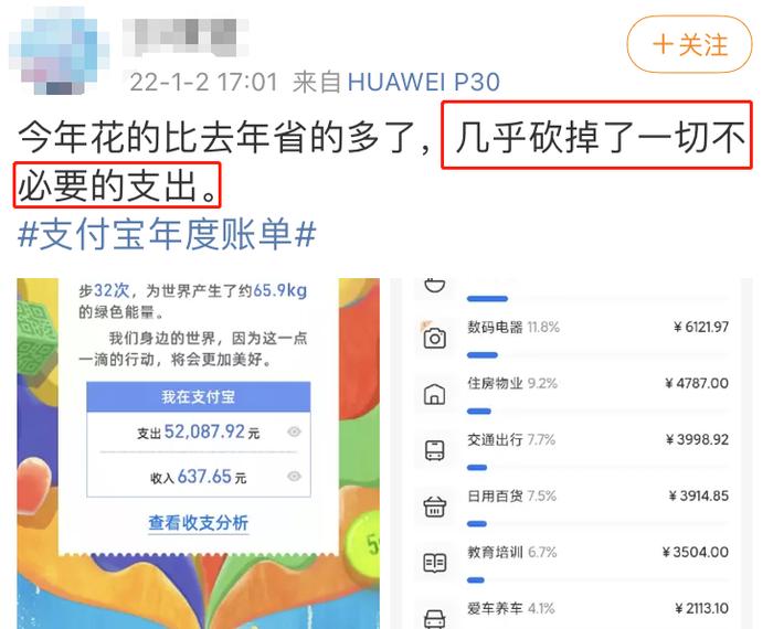 支付宝和微信的年度账单都来了，看看你今年花了多少钱