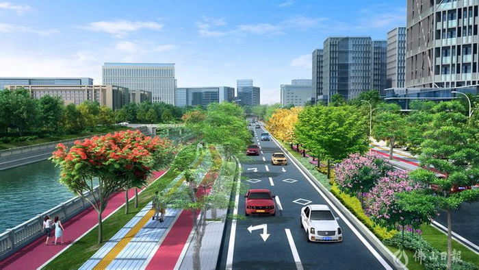 林岳南TOD配套路网（一期）项目的岗中路。通讯员供图