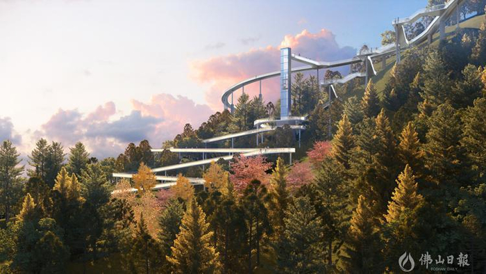 三山森林公园二期空中步道效果图。通讯员供图