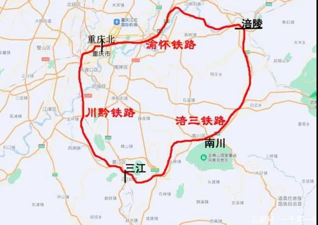 主城都市区东南环线铁路示意图