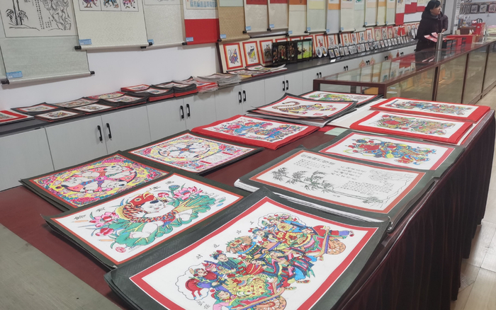 武强年画博物馆里，各式各样的年画。新京报记者 王颖 摄