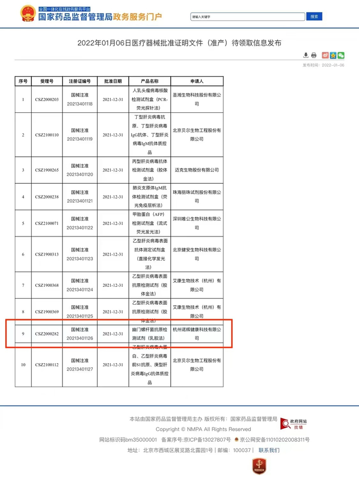 （国家药监局网站截图）