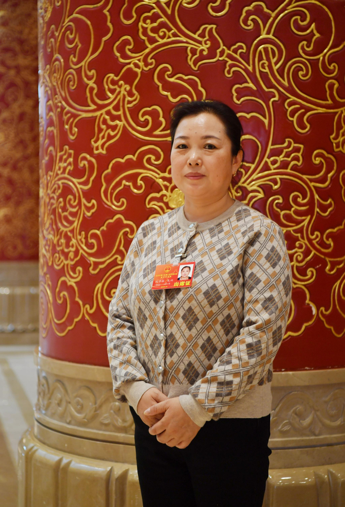 北京市人大代表、大兴区瀛海镇瀛海家园一里社区党支部书记、居委会主任刘学敏。新京报记者 李木易 摄