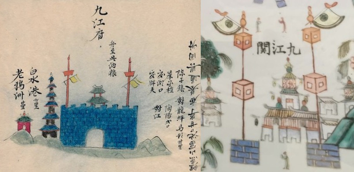 清代徽州商编路程与瓷器图案之对照