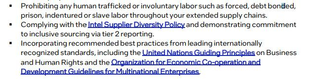1月11日英特尔官网中、英文版本公开信删除涉疆言论