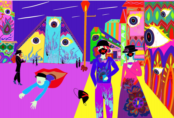 靳雲涵作业 变体后的《下雨天的巴黎街道》