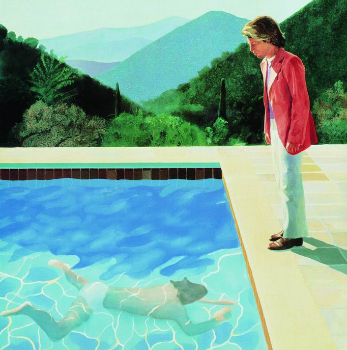 艺术家的冥想（泳池边的两个人），霍克尼，1972年