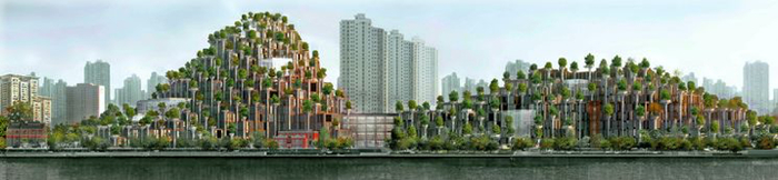 项目全部完成后北立面整体。设计效果图，源于网络