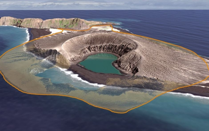 Hunga Tonga火山岛。自然资源部海啸预警中心供图