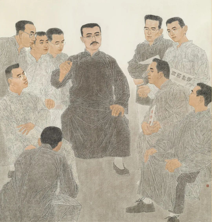 画作《马克思学说研究会》（北京大学校史馆藏，李雄范创作）