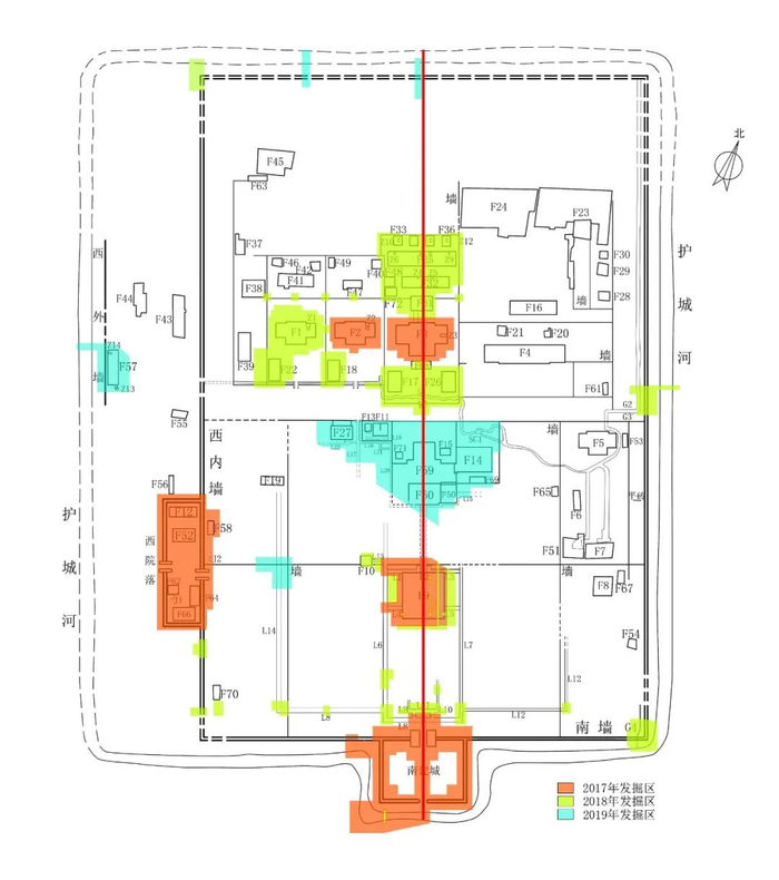 太子城遗址考古发掘平面图。太子城遗址考古队供图
