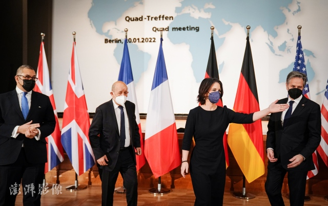 当地时间1月20日，美英法德四国外长举行“跨大西洋四国会议”&nbsp; 图源：澎湃影像平台