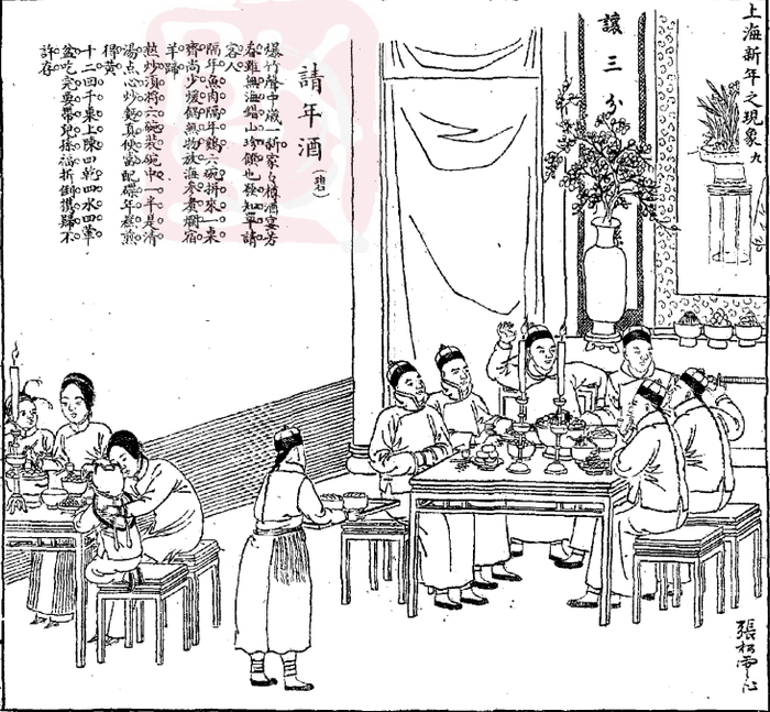 1910年“上海请年酒”漫画