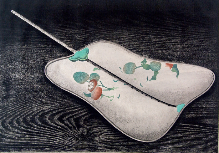 陈琦《扇之一》套色水印 40x46.5cm, 1991