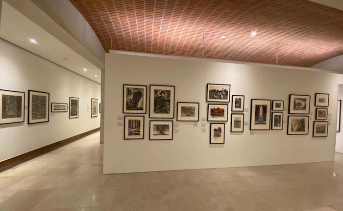 展厅一角，王琦、古元、黄新波、李桦作品