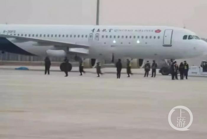 ▲1月24日,青岛航空机务事故现场。图片来源/受访者供图