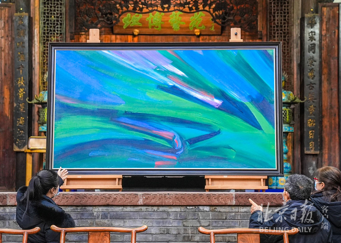 油画《一起向未来》