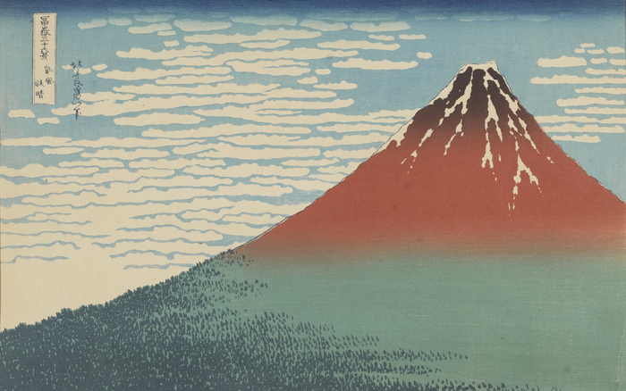 《富岳三十六景·凯风快晴》 葛饰北斋  25cm×38cm 中国美术馆藏