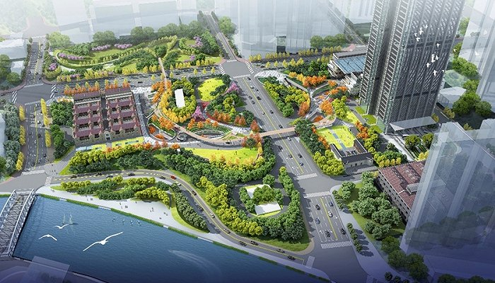 苏河湾中心绿地效果图