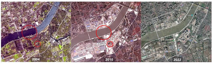 世博园区建设前后对比（李凌月供图）