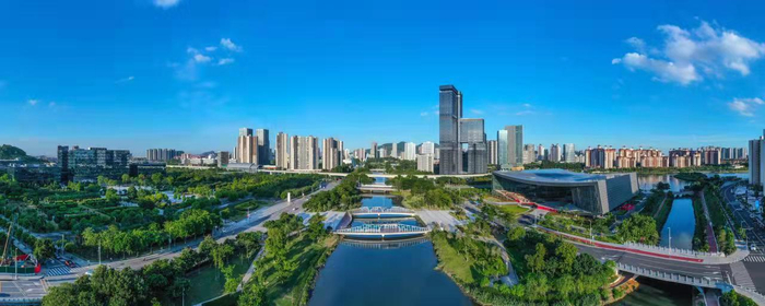 南沙是粤港澳大湾区重大战略合作平台。图为南沙蕉门河中心区