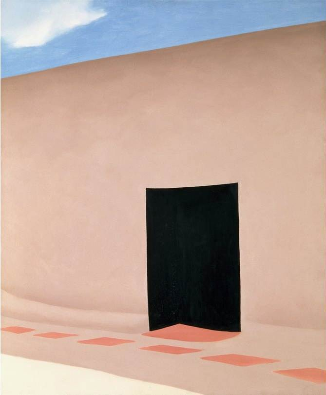 乔治亚·欧姬芙，《有云的露台》，1956，布面油画，91.44×76.2cm