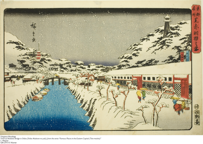 歌川广重，《东都名所——芝赤羽根之雪》，1834/47，芝加哥艺术博物馆
