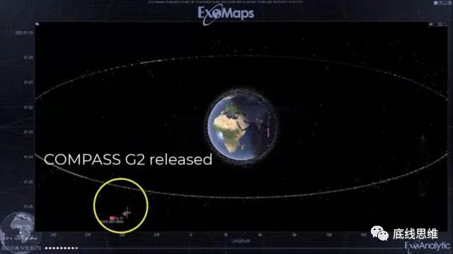 图1：国外分析公司网站显示实践21在墓地轨道释放北斗G2（图源：COMSPOC）