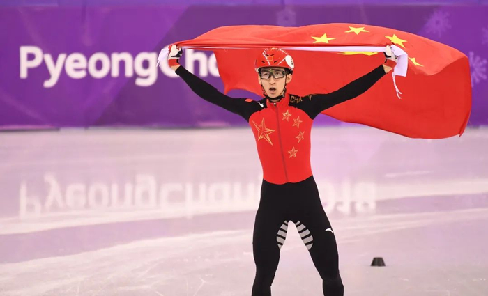 ▲4年前的平昌冬奥会武大靖获得500米金牌。资料图/IC PHOTO