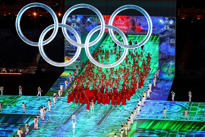 ▲北京冬奥会开幕式，中国代表团入场。图/IC photo