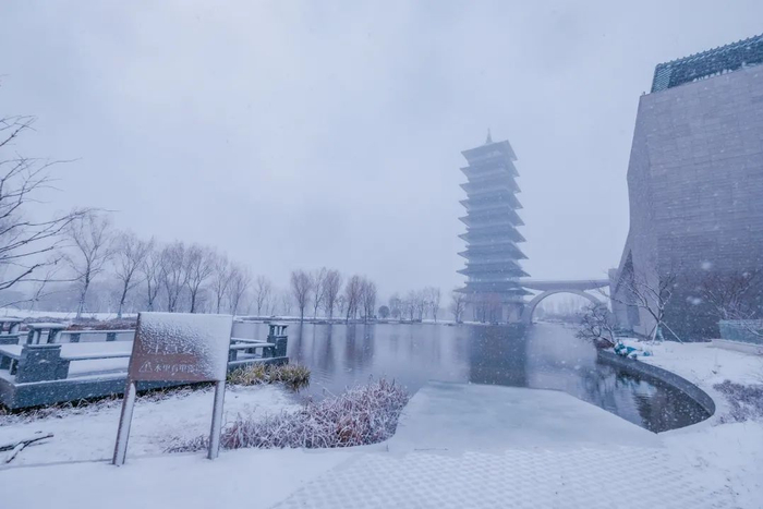 扬州大运河博物馆雪景（图片源自 扬州发布）