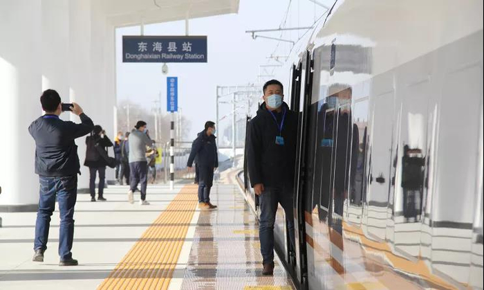 ▲连徐高铁东海县站。图/连云港发布官方微信公众号