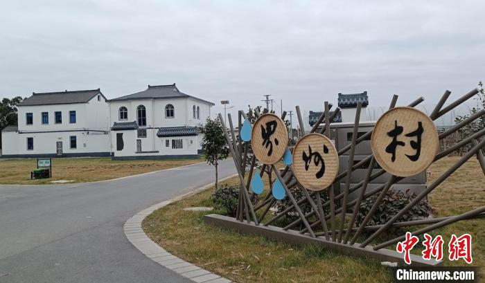 严家桥村的一个自然村中，村庄整洁，屋舍俨然。　孙权 摄