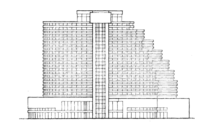 华亭宾馆南立面设计图