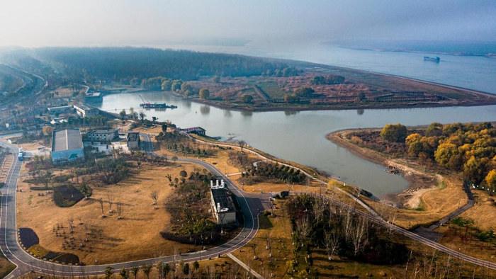 薛家洼生态园冬日景色（2021年12月22日拍摄） 新华社 发